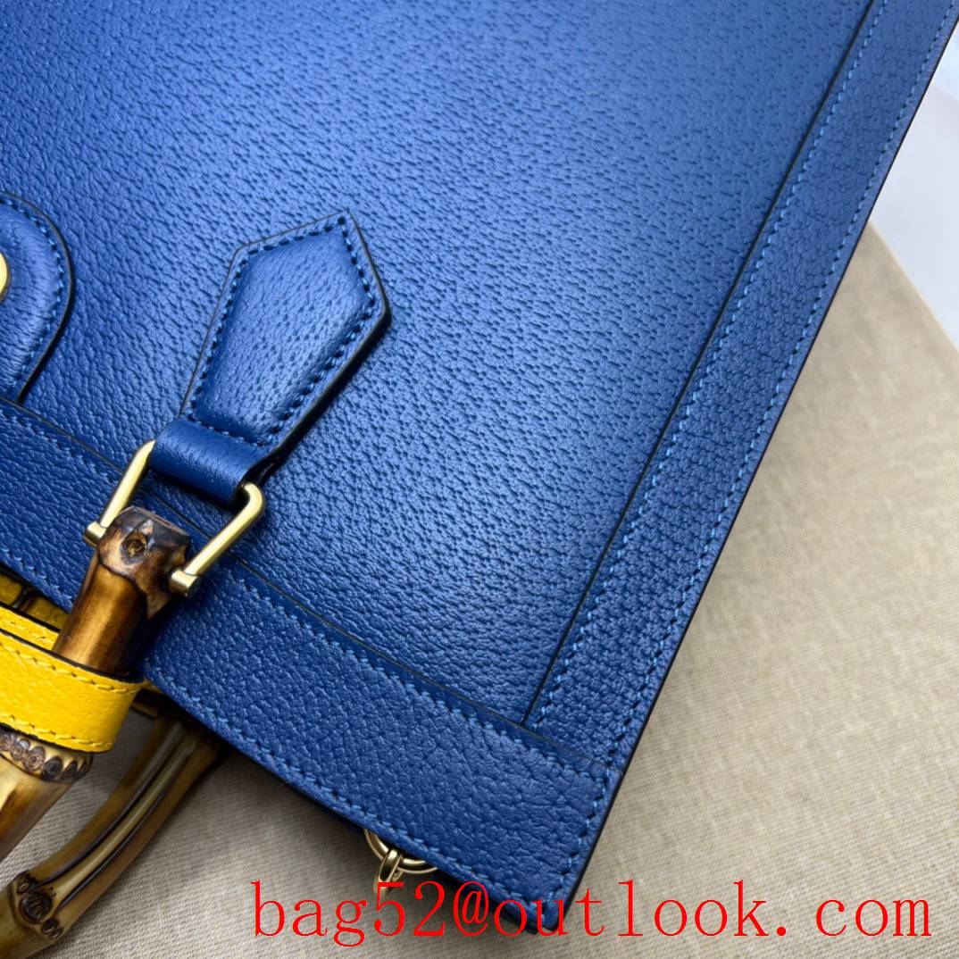 Gucci blue large with Bamboo tote double G bag