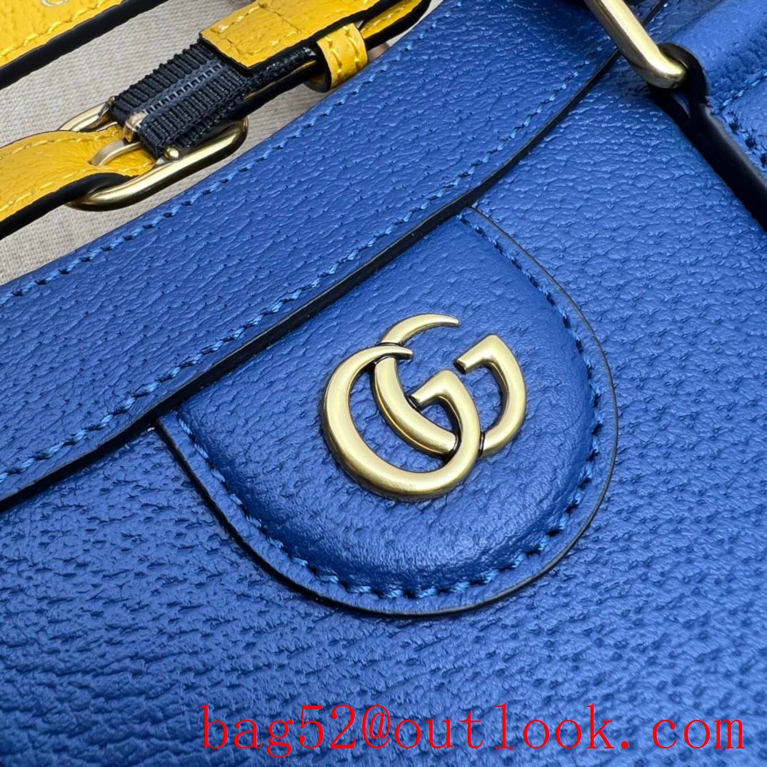 Gucci blue large with Bamboo tote double G bag