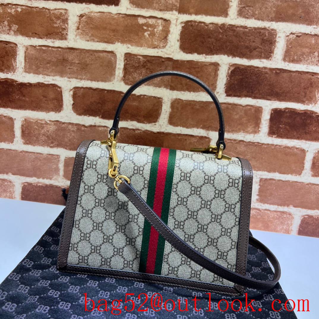 Gucci With balenciaga brown tote shoulder underarm handbag bag