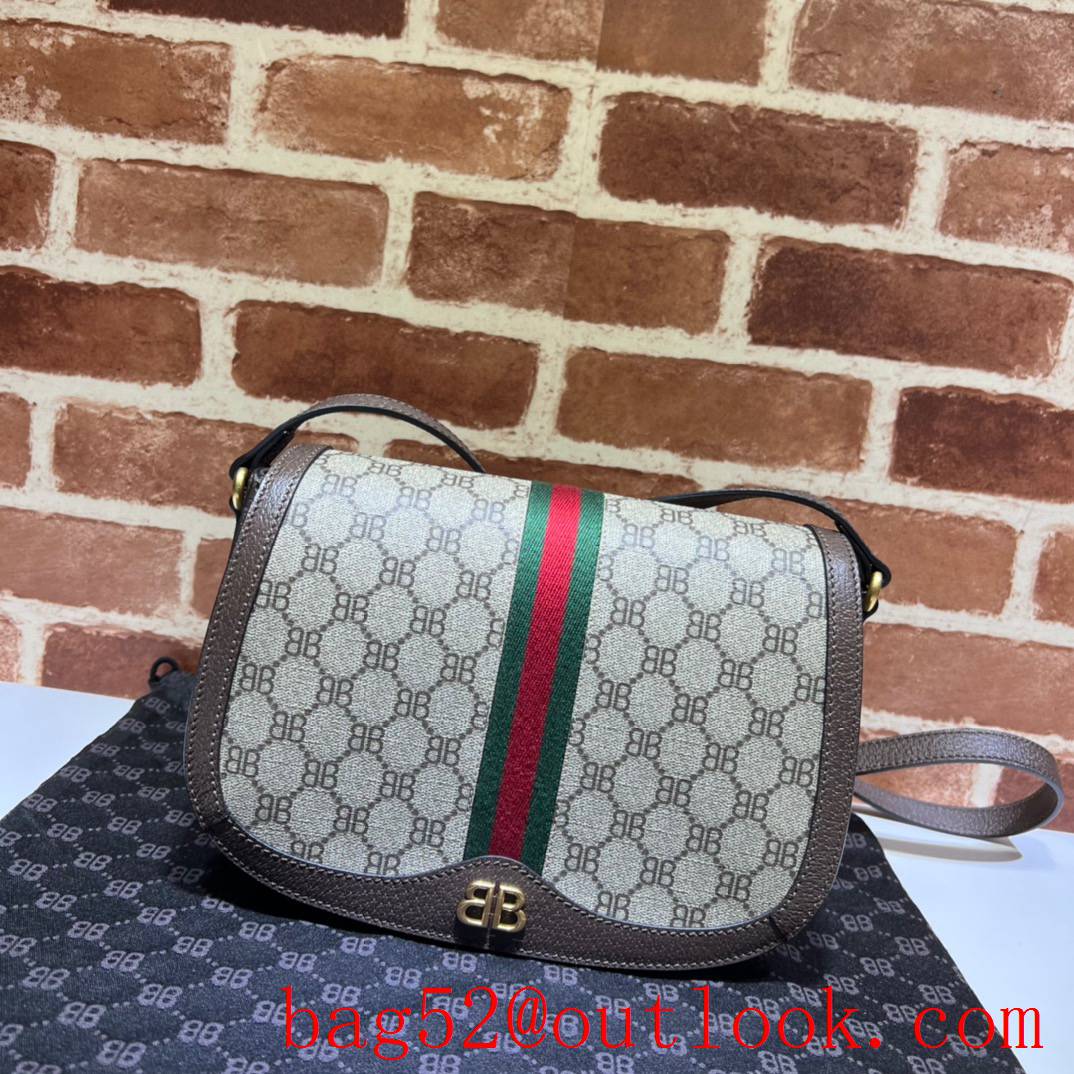 Gucci coffee joint brand colorful stripes shoulder crossbody bag