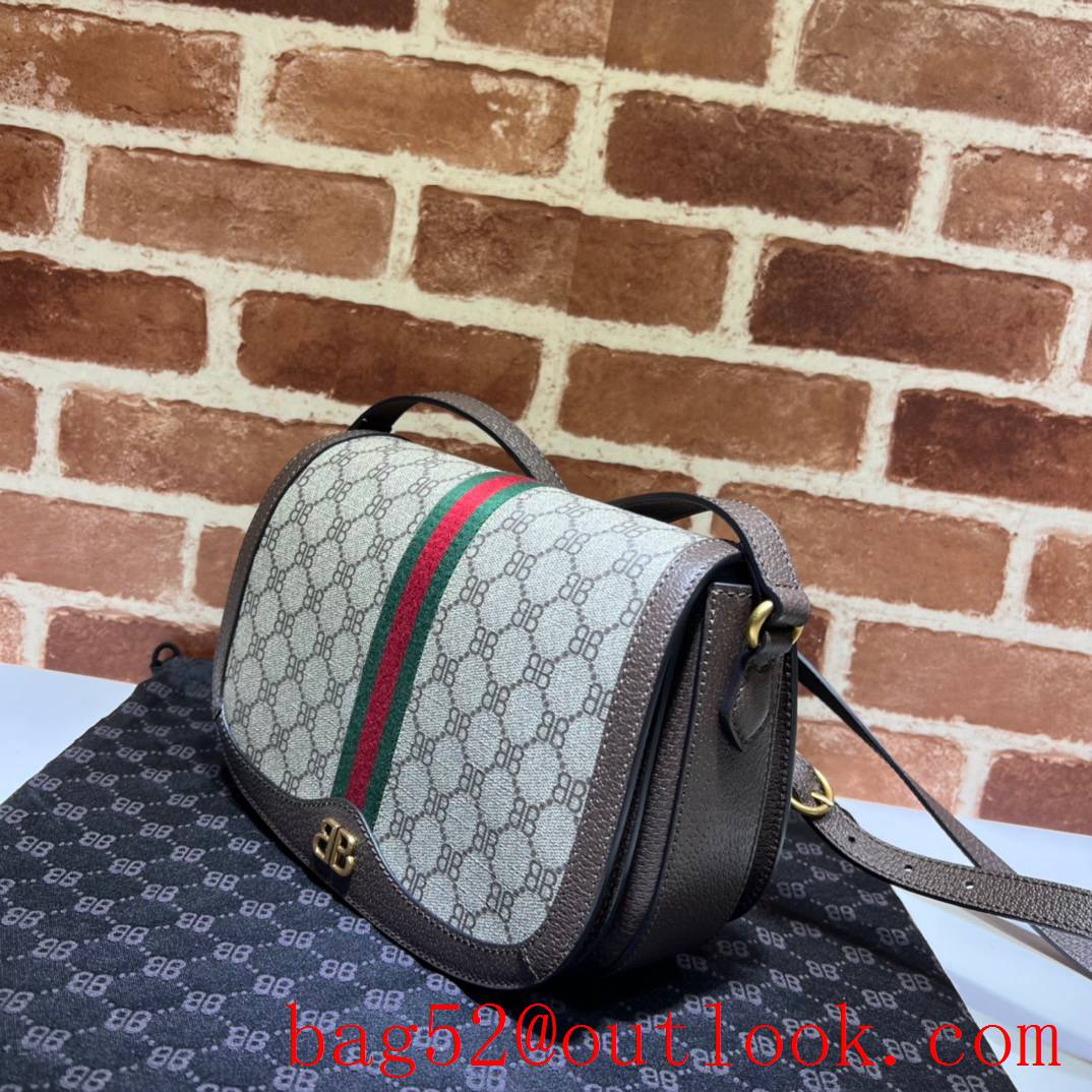 Gucci coffee joint brand colorful stripes shoulder crossbody bag