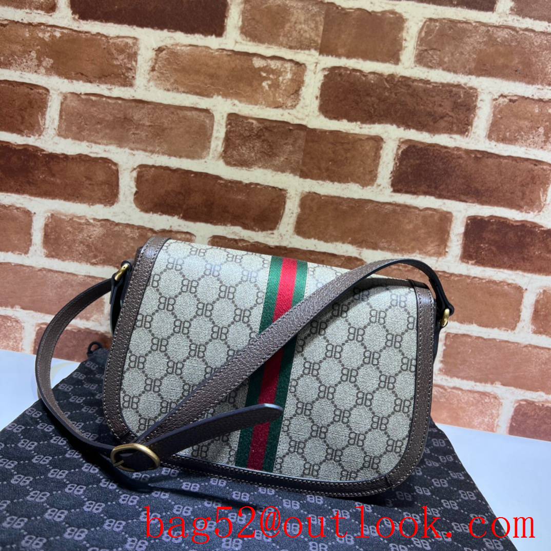 Gucci coffee joint brand colorful stripes shoulder crossbody bag