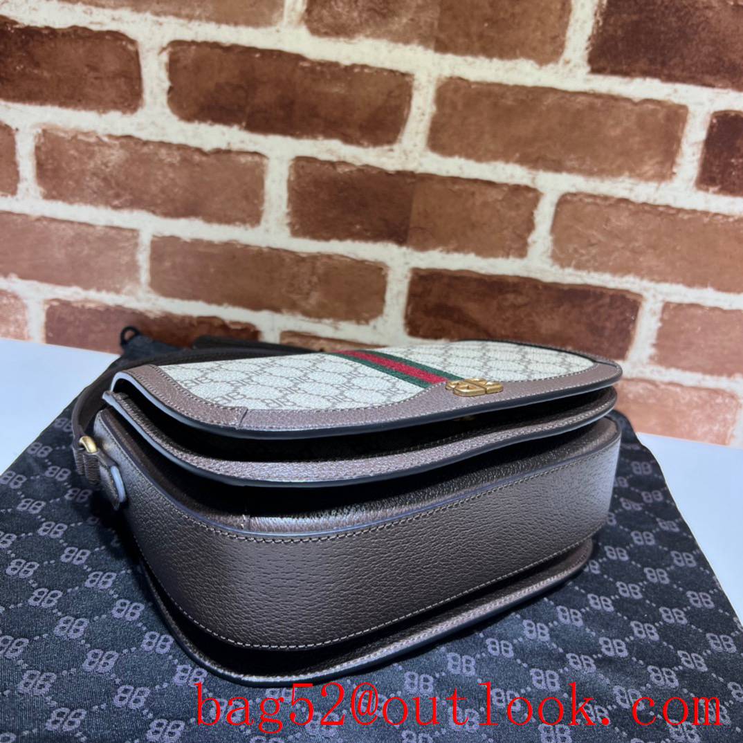 Gucci coffee joint brand colorful stripes shoulder crossbody bag