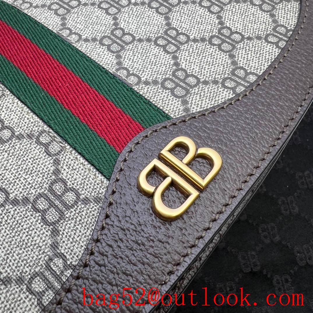 Gucci coffee joint brand colorful stripes shoulder crossbody bag