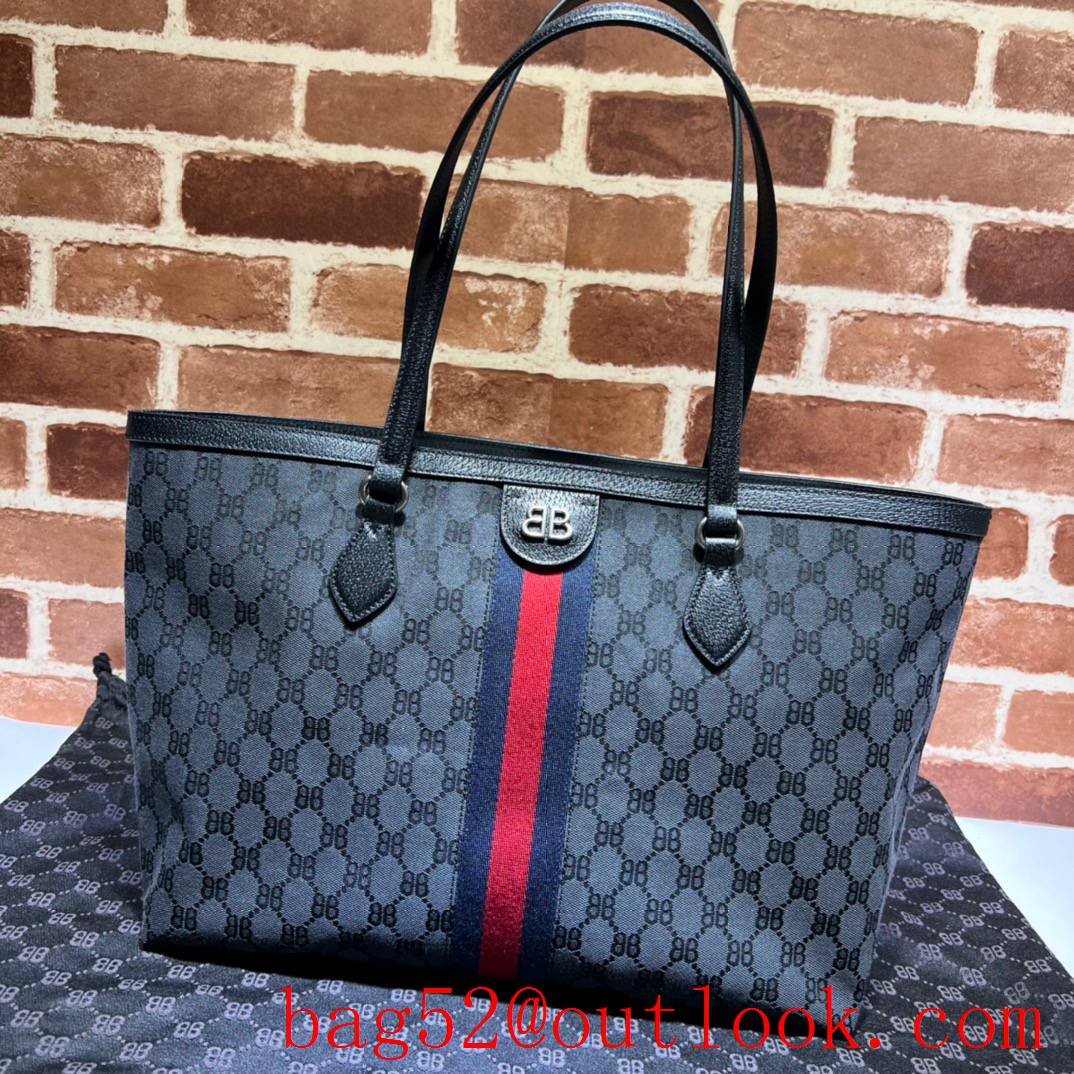Gucci navy blue large tote bag