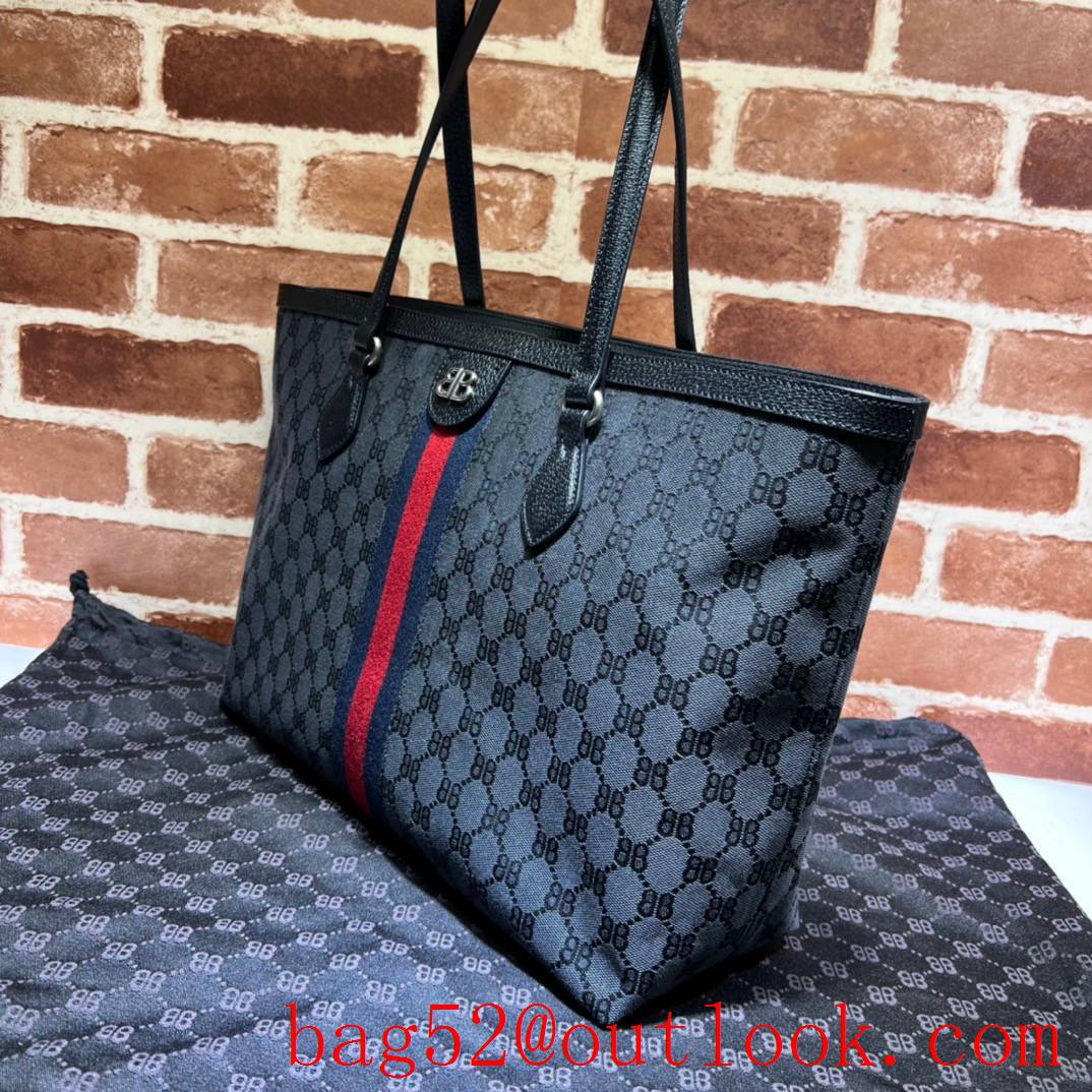 Gucci navy blue large tote bag