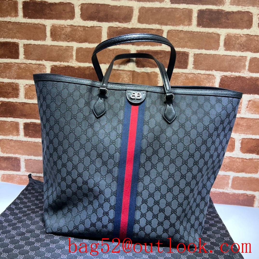 Gucci navy blue large tote bag