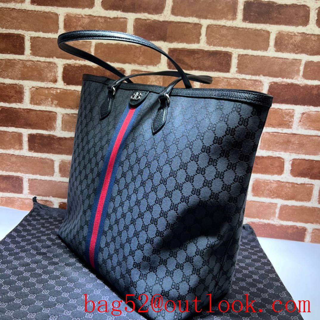 Gucci navy blue large tote bag