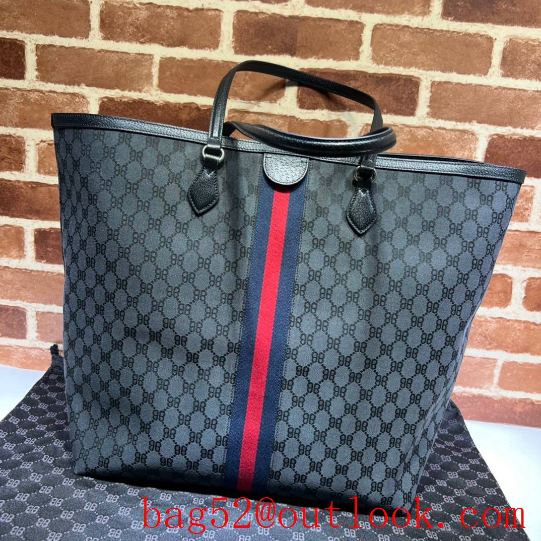 Gucci navy blue large tote bag