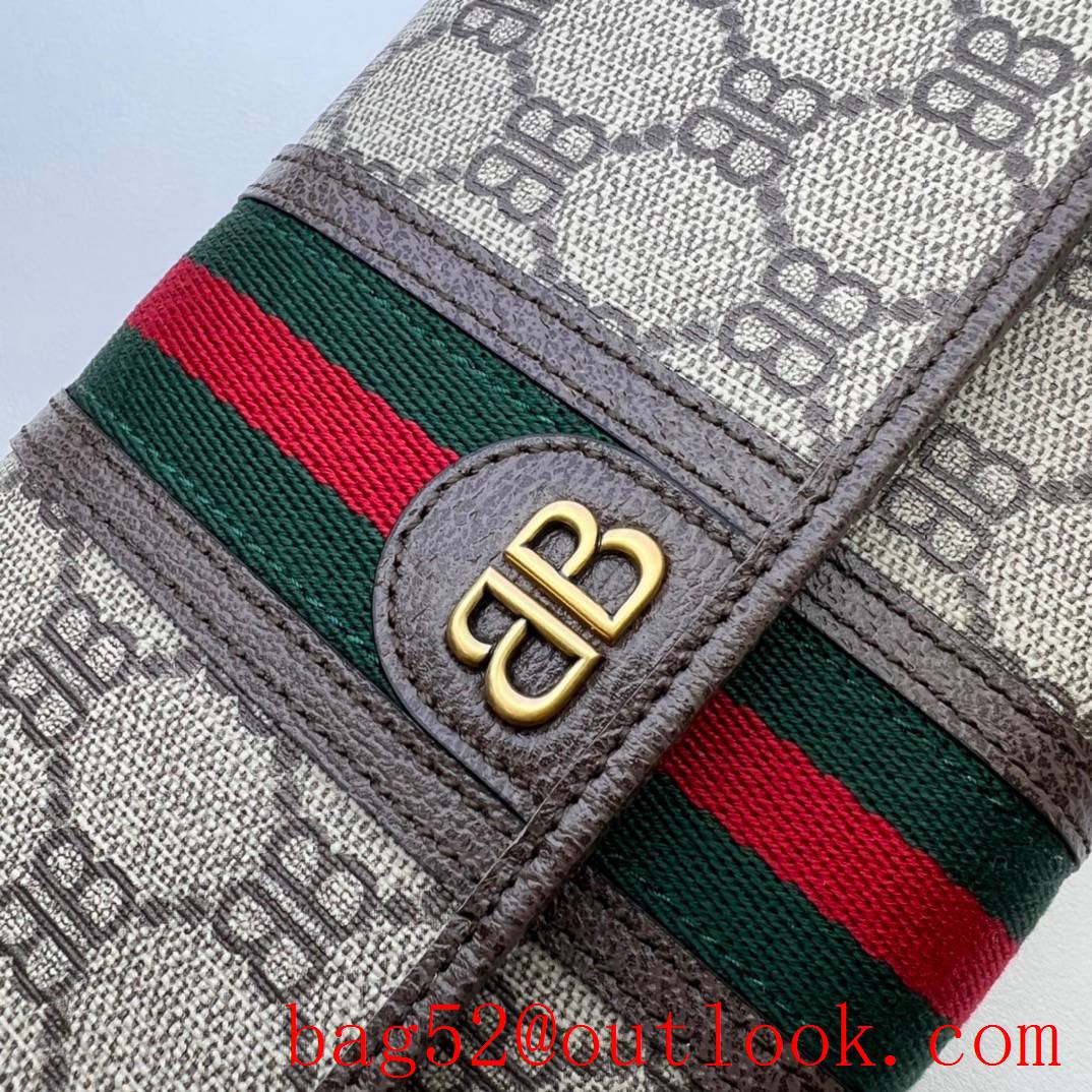 Gucci coffee joint brand colorful stripes shoulder rectangle crossbody bag