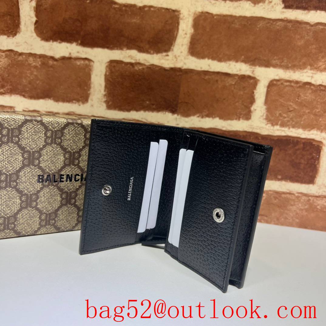 Gucci black with balenciaga joint name blue red stripes women wallet purse