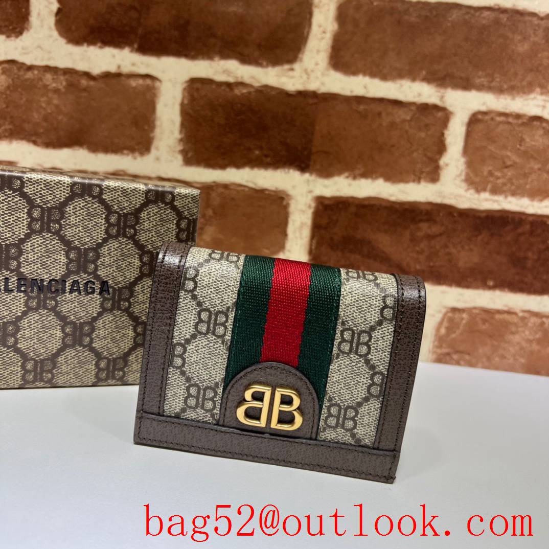 Gucci brown short belenciaga wallet purse card holder