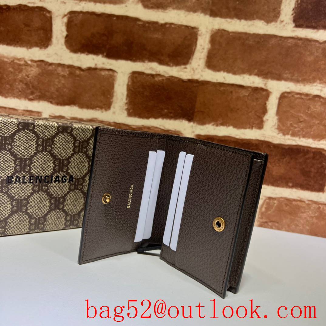 Gucci brown short belenciaga wallet purse card holder