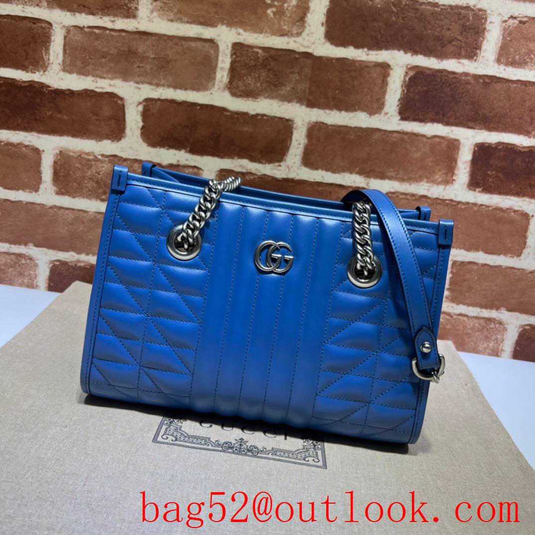 Gucci blue GG Marmont small quilted tote bag