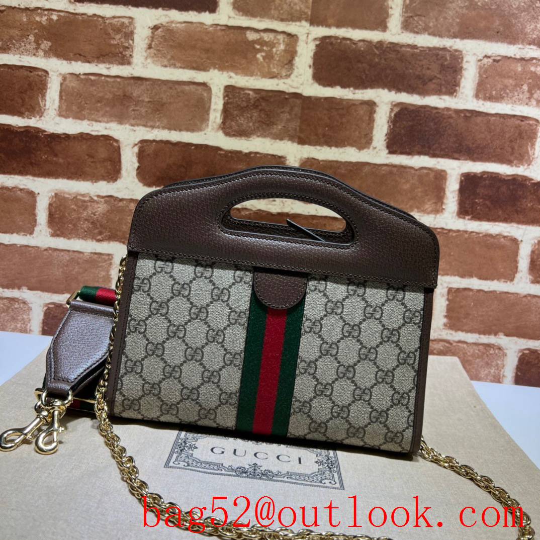 Gucci brown Ophidia Web Small Tote gold chain women bag