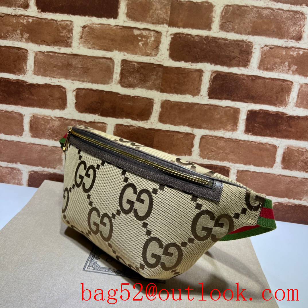 Gucci with Super Double G motif brown with green strap shoulder belt bag