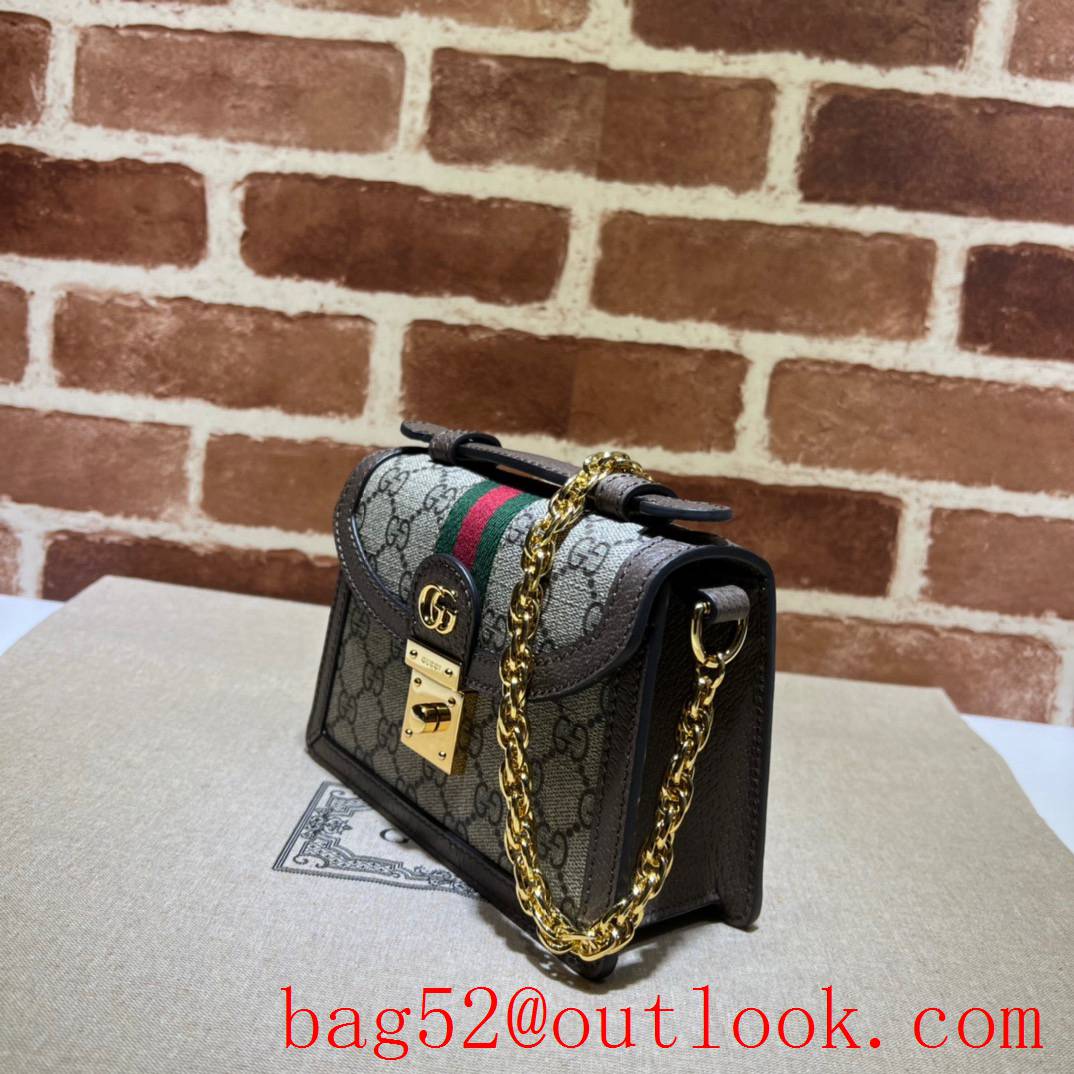 Gucci coffee Ophidia Collection GG Mini Shoulder Gold Chain Bag