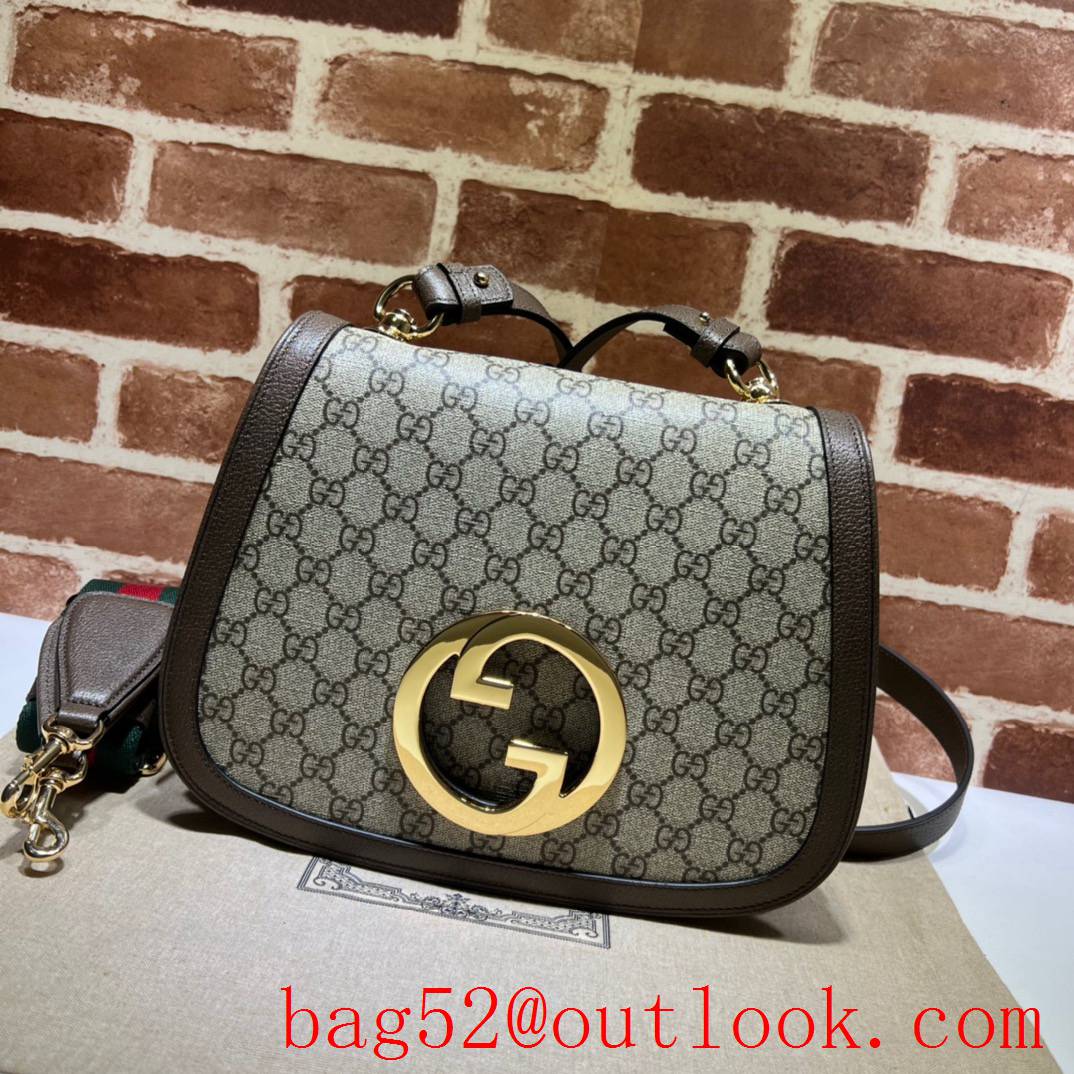 Gucci Round Interlocking Double G Medium Shoulder brown Bag