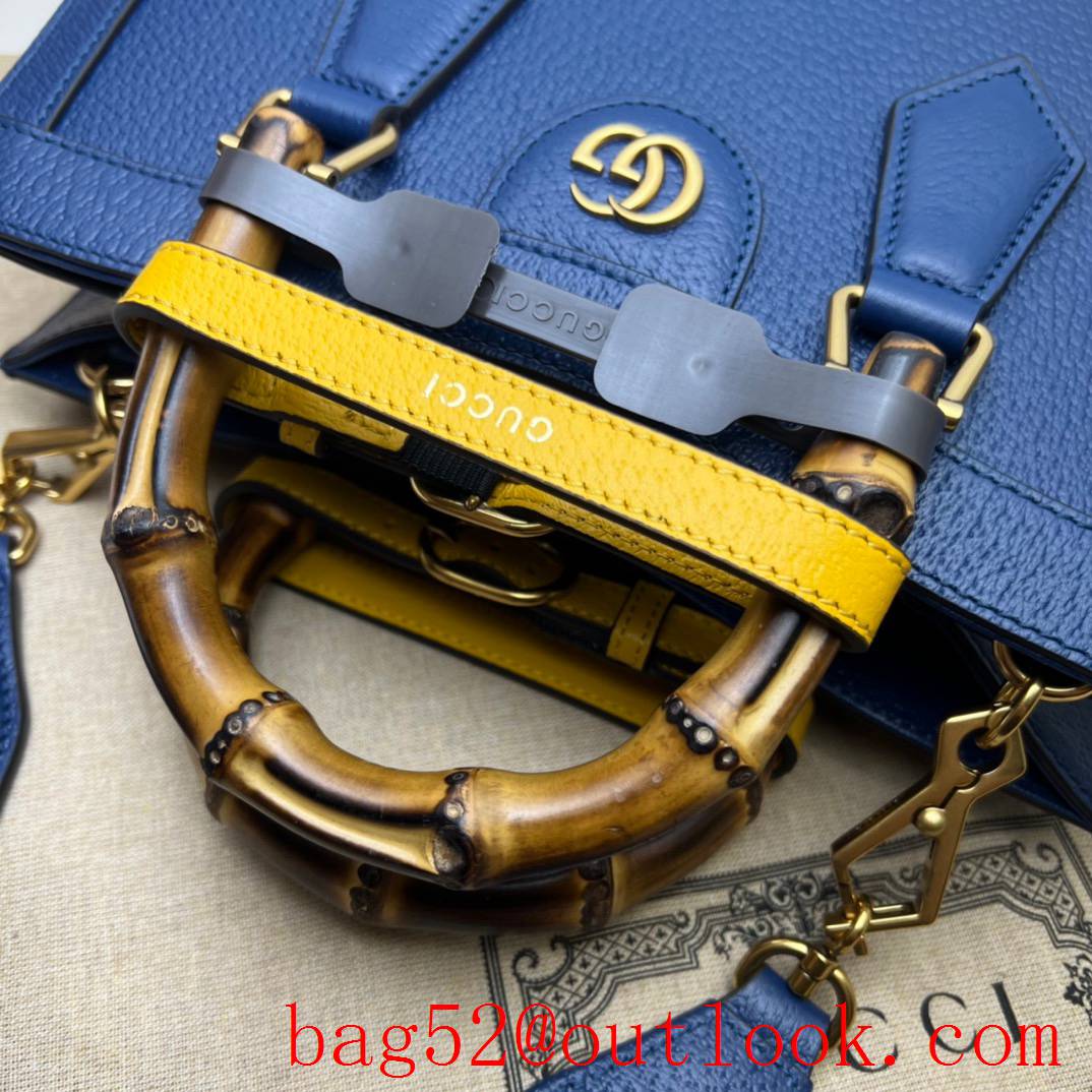 Gucci royal blue Gucci Diana Bamboo small Tote Bag