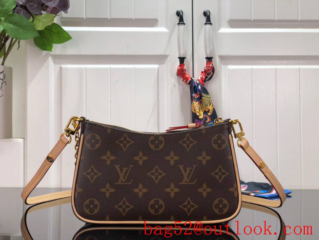 Louis Vuitton LV Monogram Canvas Easy Pouch On Strap Bag Handbag M80349 Brown