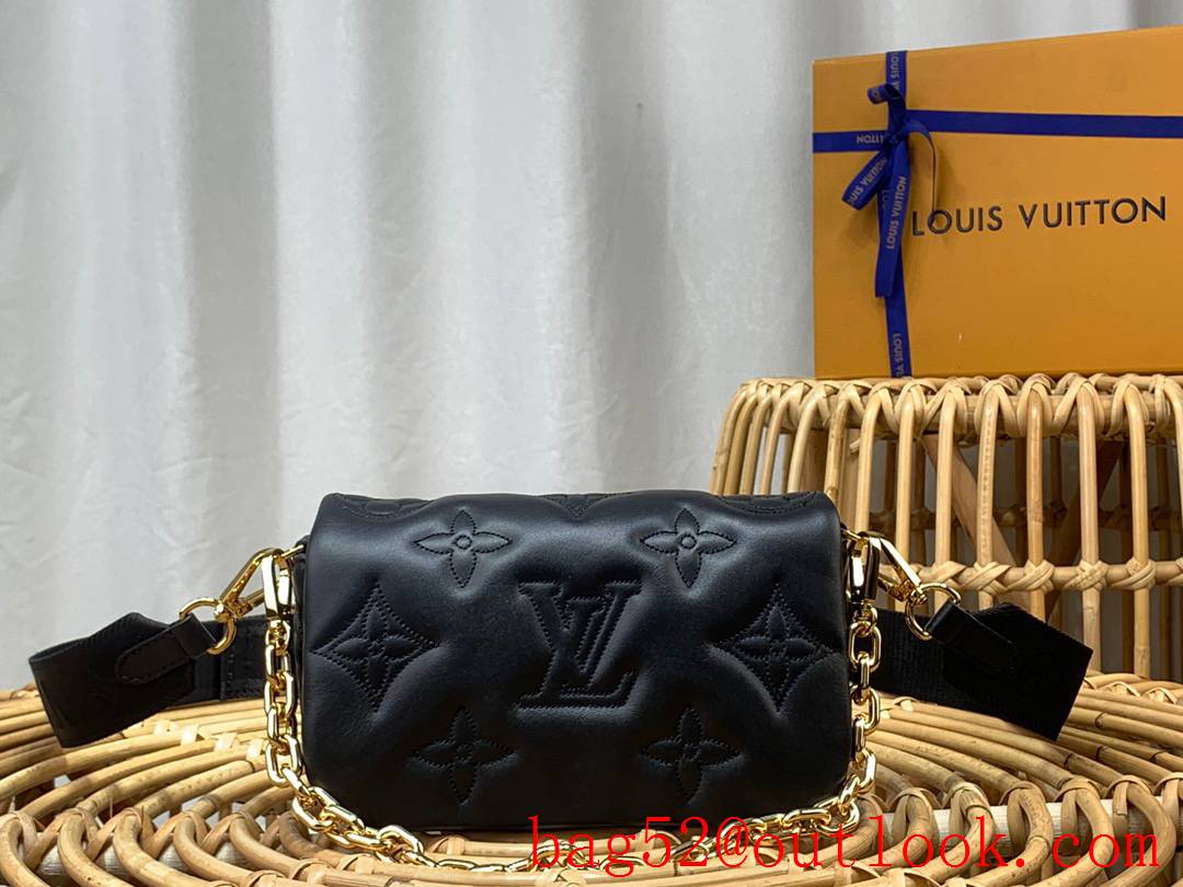 Louis Vuitton LV Wallet on Strap Bag Handbag with Monogram Calf Leather M81398 Black