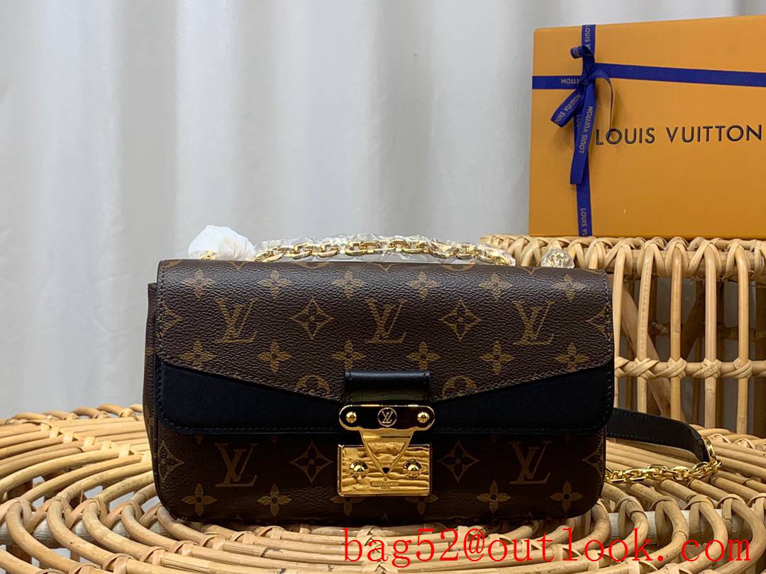 Louis Vuitton LV Marceau Chain Bag Handbag with Monogram Canvas and Leather M46126 Black