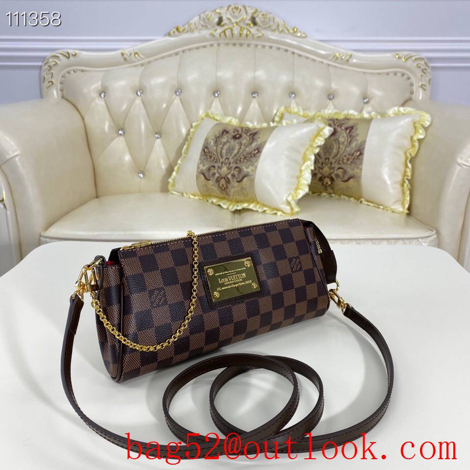 Louis Vuitton LV Eva Shoulder Bag Handbag with Damier Ebene Canvas N55213 Brown