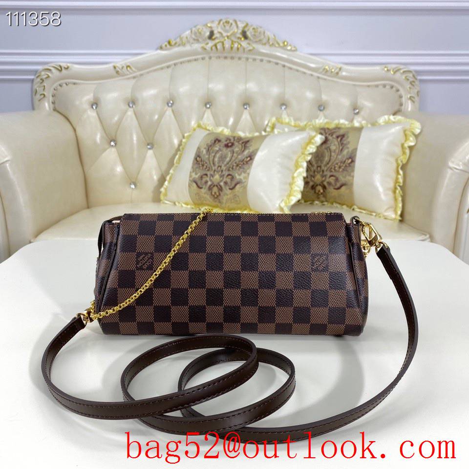 Louis Vuitton LV Eva Shoulder Bag Handbag with Damier Ebene Canvas N55213 Brown