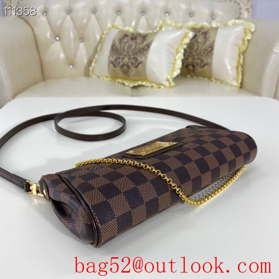 Louis Vuitton LV Eva Shoulder Bag Handbag with Damier Ebene Canvas N55213 Brown