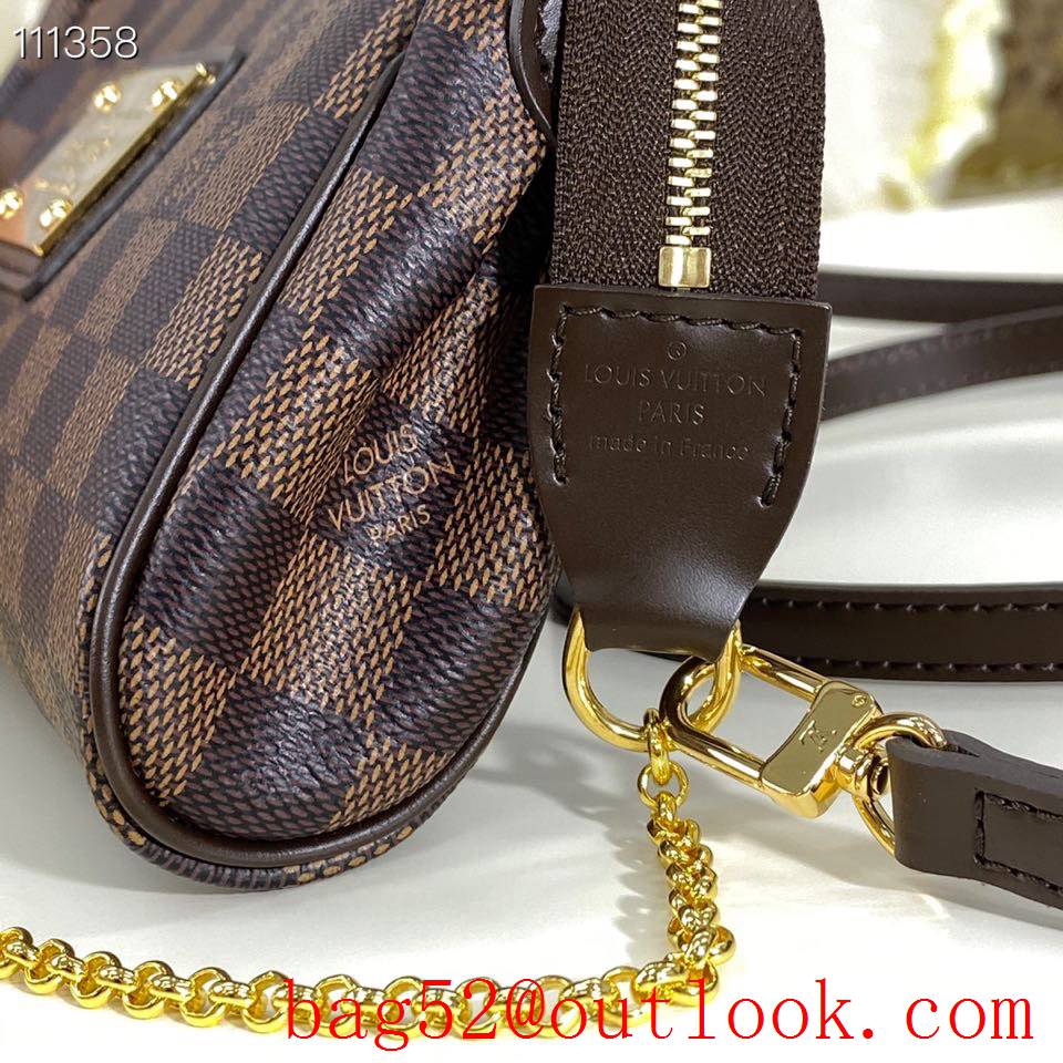 Louis Vuitton LV Eva Shoulder Bag Handbag with Damier Ebene Canvas N55213 Brown