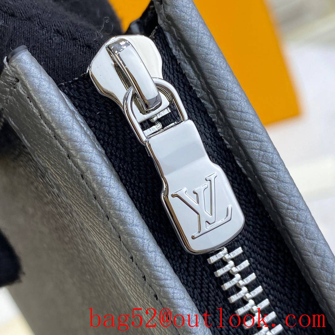 Louis Vuitton LV Men Pochette Voyage Clutch Bag with Monogram Canvas M30840 Gray