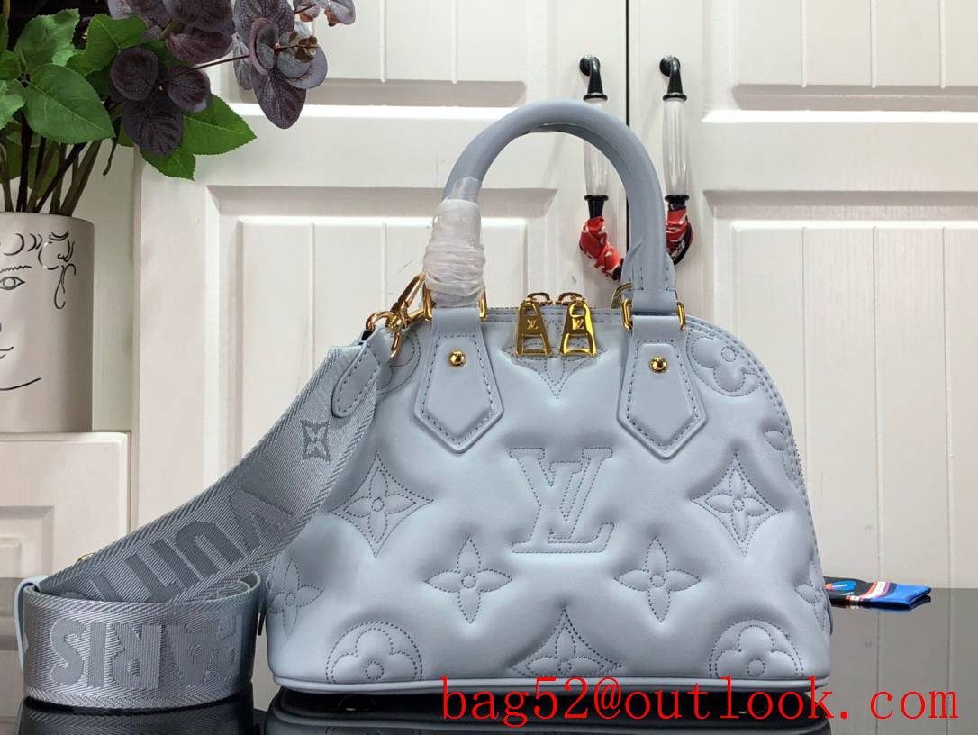 Louis Vuitton LV Monogram Calf Leather Alma BB Bag Handbag M59822 Blue