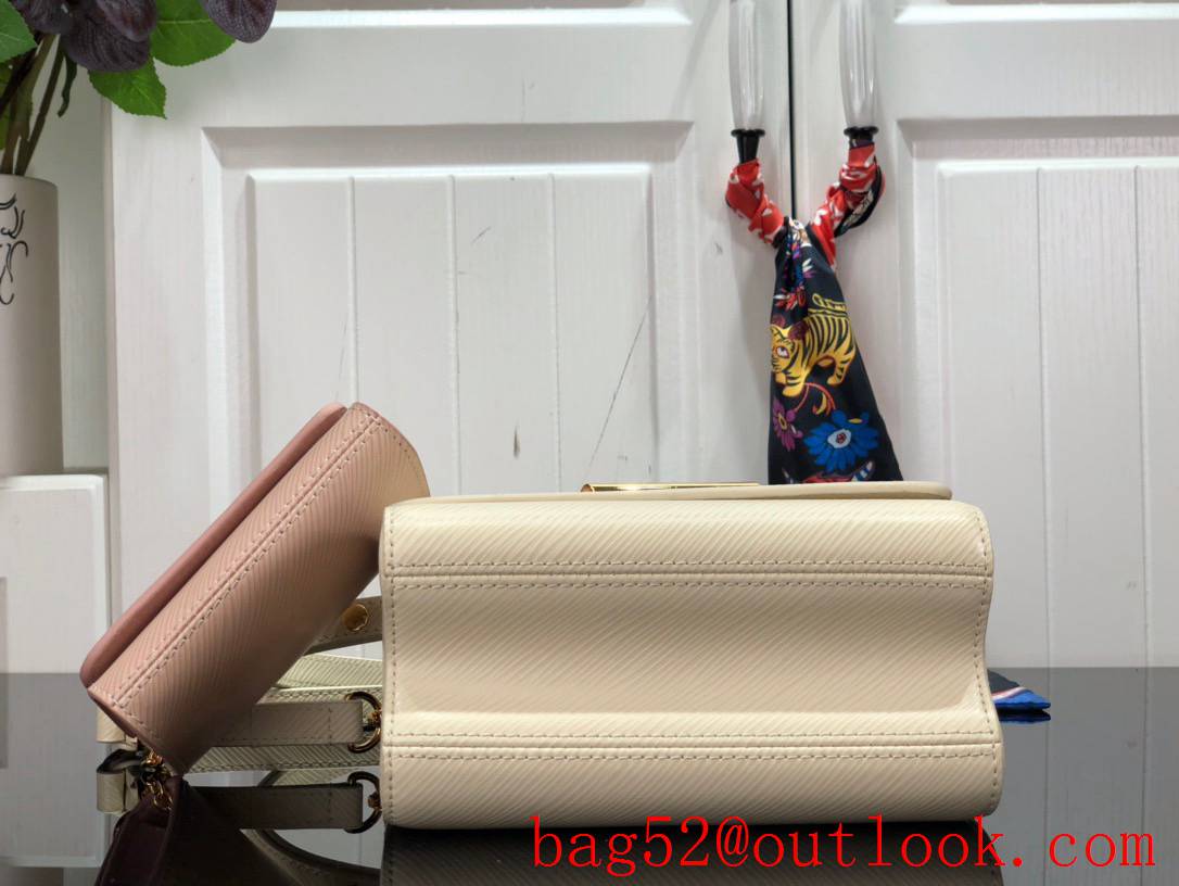 Louis Vuitton LV Twist Medium Epi Leather Bag Handbag M59884 Beige and Pink