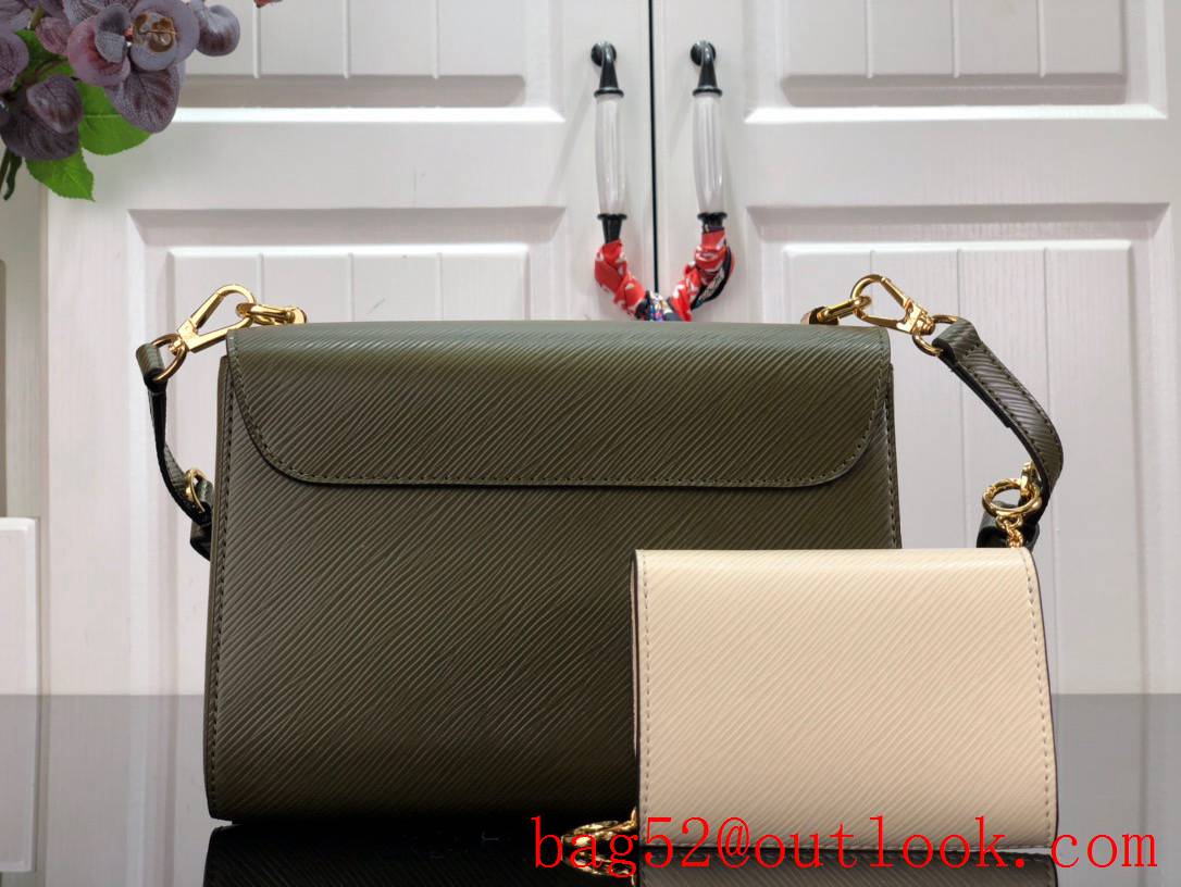 Louis Vuitton LV Twist Medium Epi Leather Bag Handbag M59884 Green and Beige