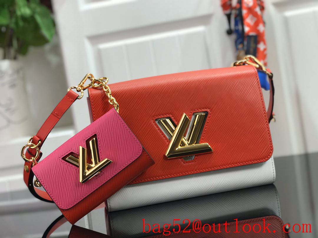 Louis Vuitton LV Twist Medium Epi Leather Bag Handbag M59884 Red and Pink