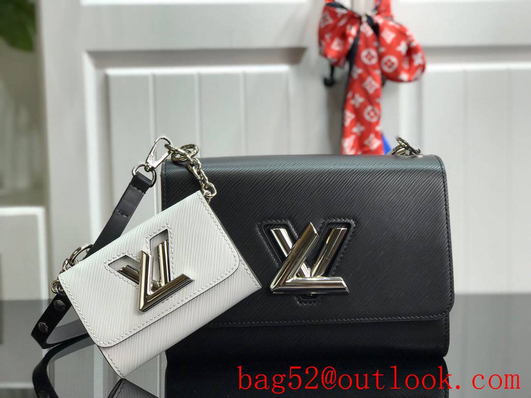 Louis Vuitton LV Twist Medium Epi Leather Bag Handbag M59885 Black and White
