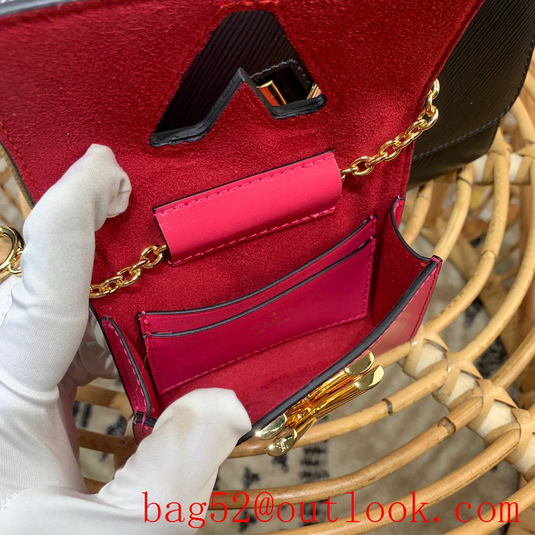 Louis Vuitton LV Twist Medium Epi Leather Bag Handbag M59885 Black and Pink