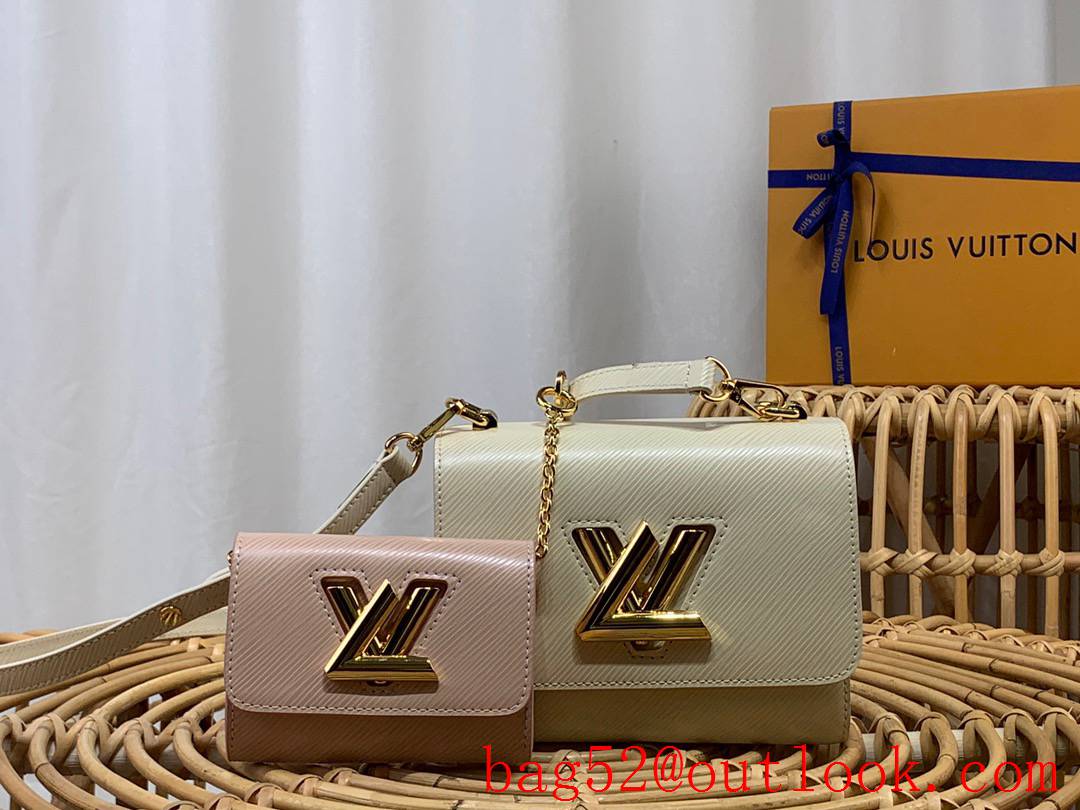 Louis Vuitton LV Twist Small Epi Leather Bag Handbag M59886 Beige and Pink