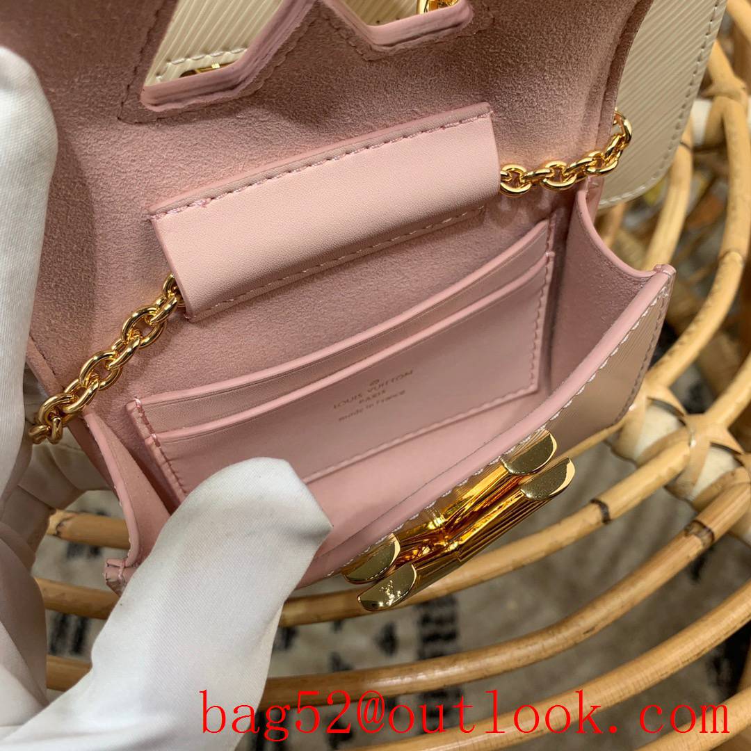 Louis Vuitton LV Twist Small Epi Leather Bag Handbag M59886 Beige and Pink