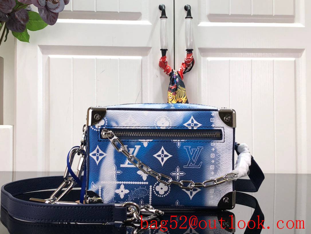 Louis Vuitton LV Mini Soft Trunk Bag Handbag with Monogram Taurillon Illusion M20557 Blue