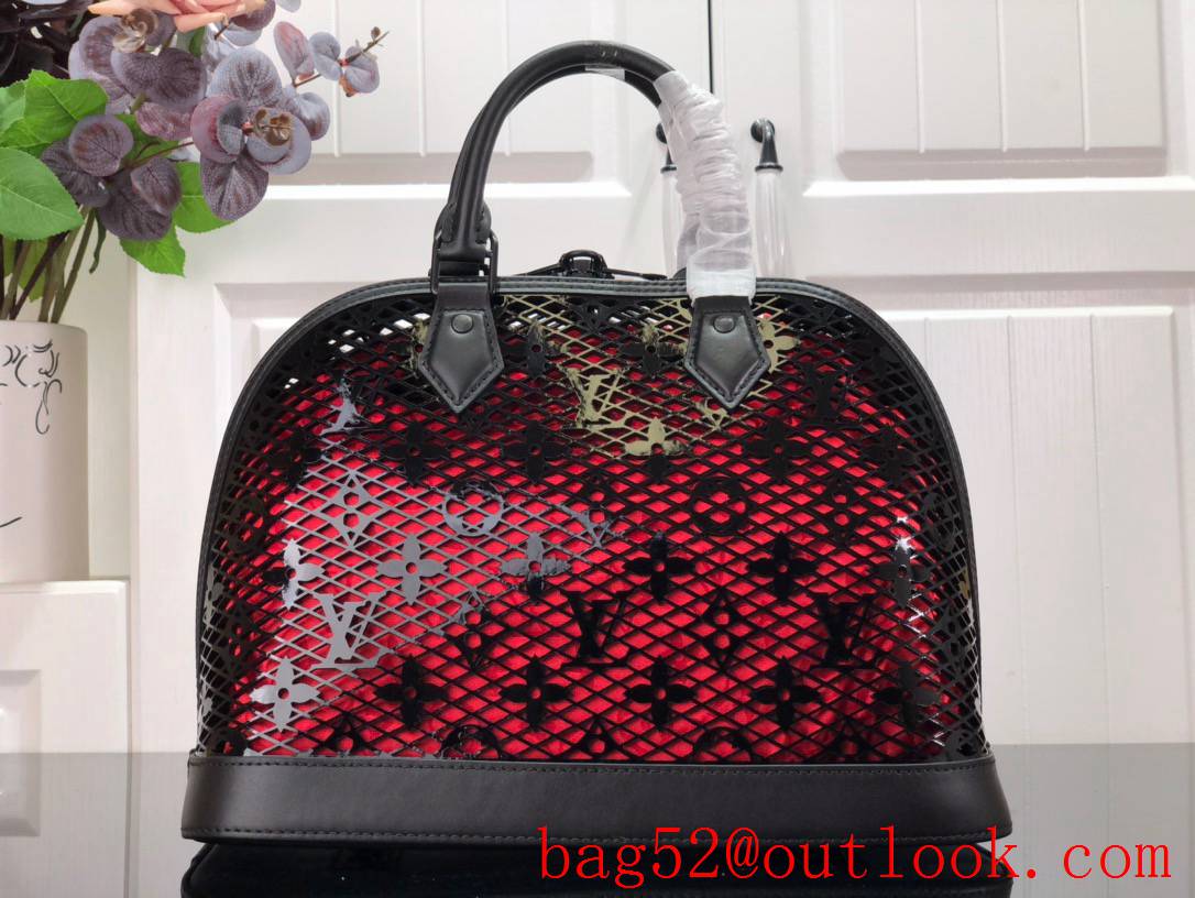 Louis Vuitton LV Monogram Lace Alma Small Tote Bag Handbag M20355 Black