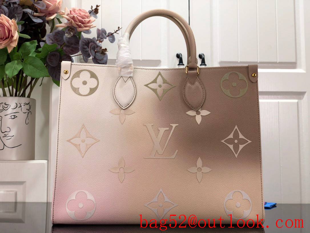 Louis Vuitton LV Onthego Medium Handbag Bag with Monogram Canvas M20510 in Gradient Color