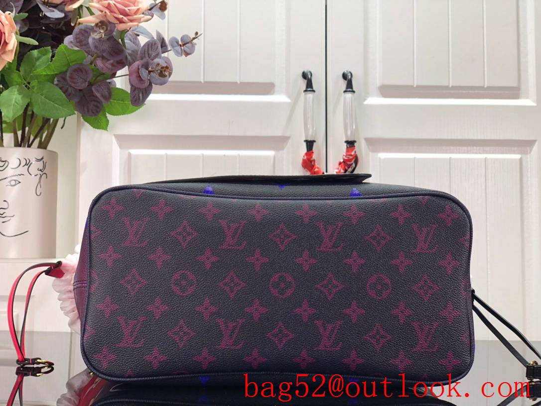 Louis Vuitton LV Monogram Canvas Neverfull MM Tote Bag Handbag M20511 Midnight Fushsia