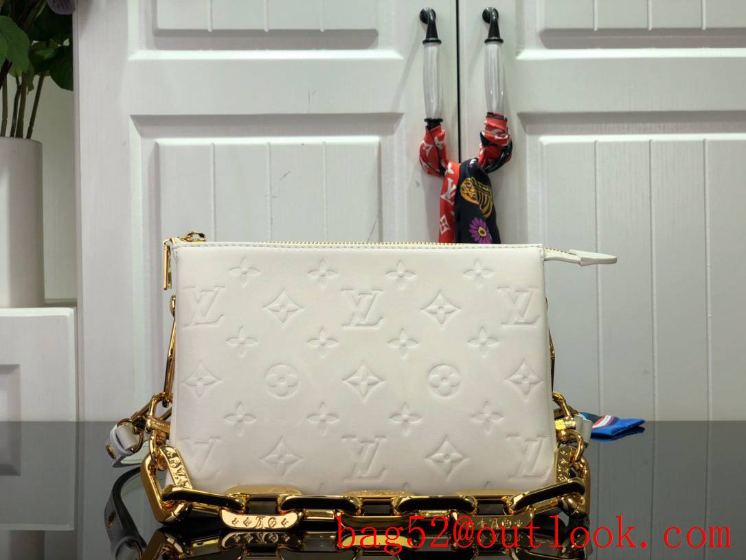 Louis Vuitton LV Monogram Lambskin Leather Coussin Mini Bag Handbag M57796 Cream