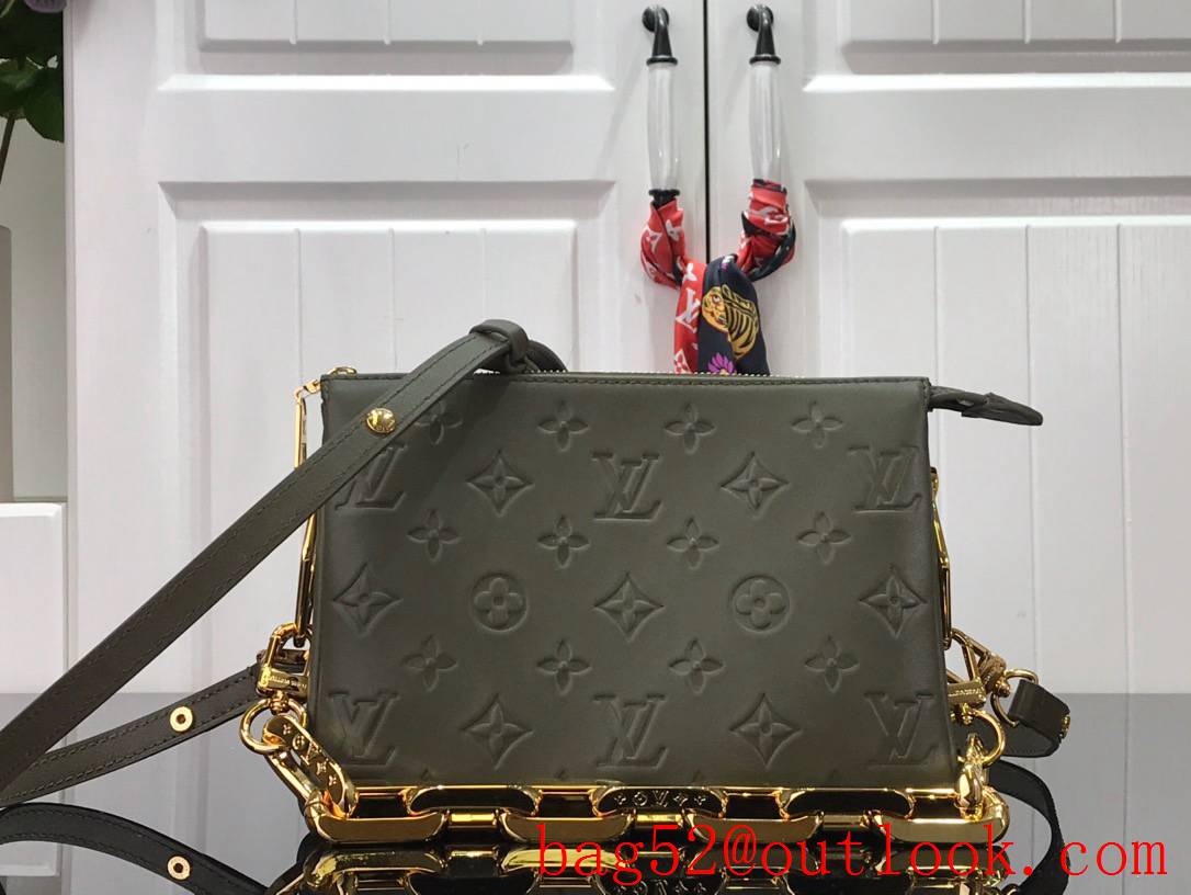 Louis Vuitton LV Monogram Lambskin Leather Coussin Mini Bag Handbag M57796 Dark Green