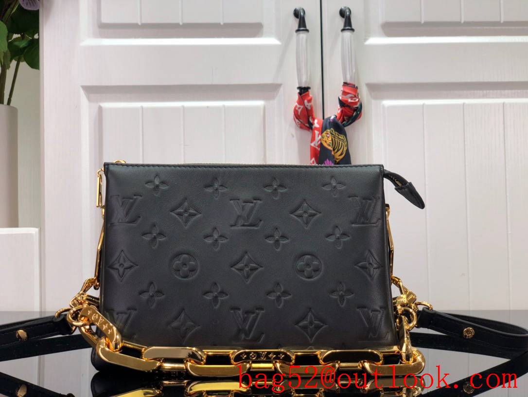 Louis Vuitton LV Monogram Lambskin Leather Coussin Mini Bag Handbag M57796 Black