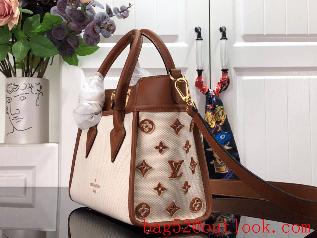 Louis Vuitton LV Monogram Canvas On My Side Small Tote Bag Handbag M59905 Brown