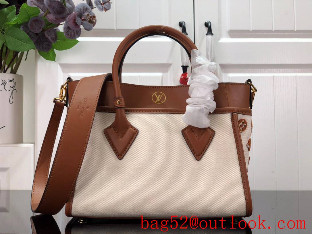 Louis Vuitton LV Monogram Canvas On My Side Small Tote Bag Handbag M59905 Brown