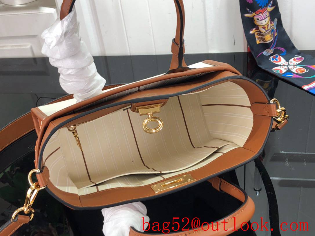 Louis Vuitton LV Monogram Canvas On My Side Small Tote Bag Handbag M59905 Brown