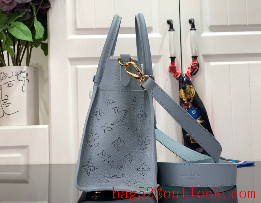 Louis Vuitton LV Monogram Calf Leather On My Side Small Tote Bag Handbag M57728 Blue